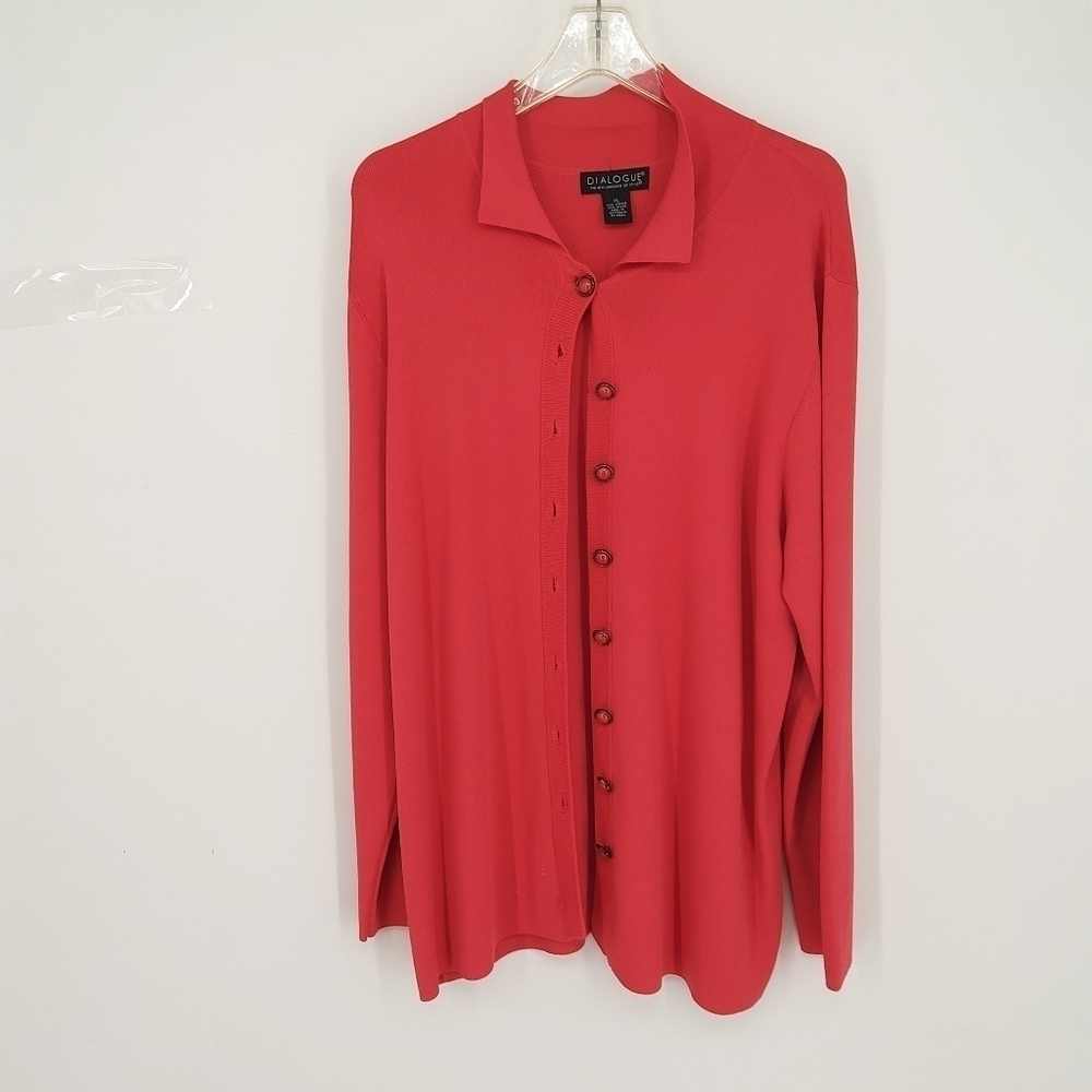 DIALOGUE XL PINK FULL BUTTON CARDIGAN